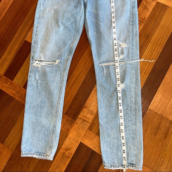 AGOLDE JAIME HIGH RISE CLASSIC JEANS Destroyed 28 - Picture 8 of 11